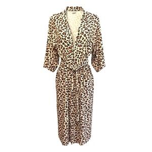 Milkmaid Goods Leopard Print Robe Sz Large